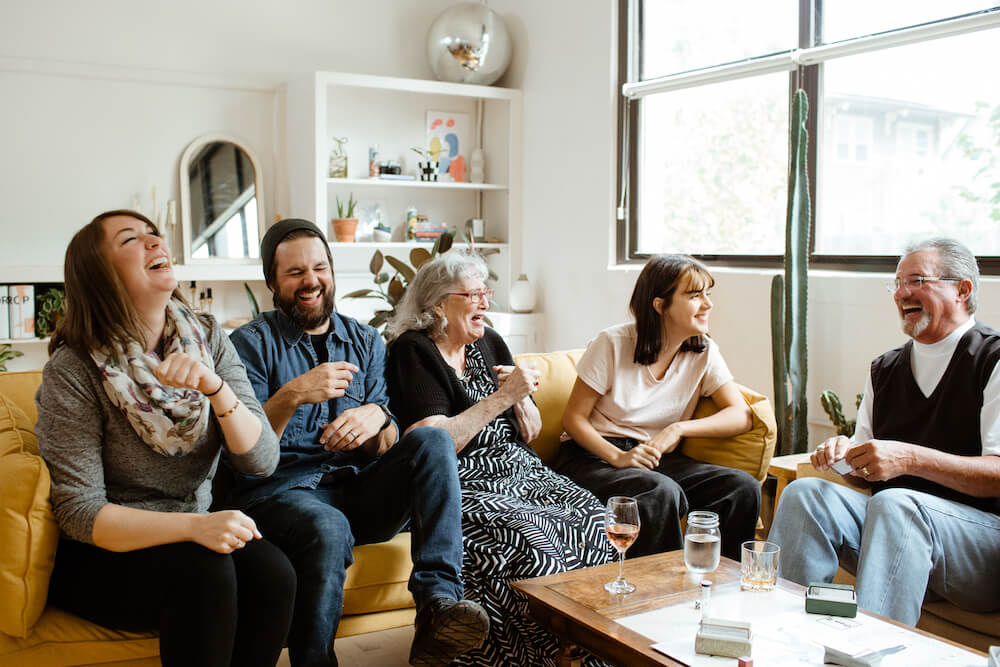 The SolidRoots family laughing while playing Mind the Gap